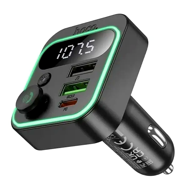 FM трансмиттер MP3 3.0A PD20W Bluetooth 5.4 USB-C USB-A Hoco E85 - зображення 2