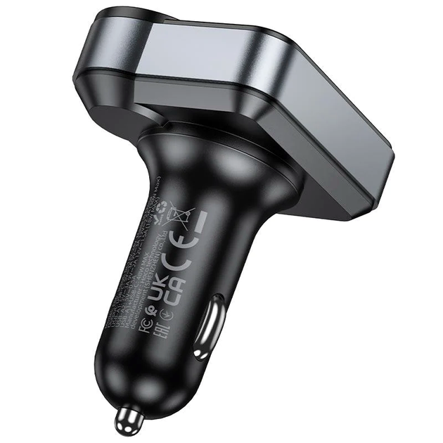 FM трансмиттер MP3 3.0A PD30W USB-C USB-A 48W Bluetooth 5.4 для автомобиля Hoco E86 - зображення 8