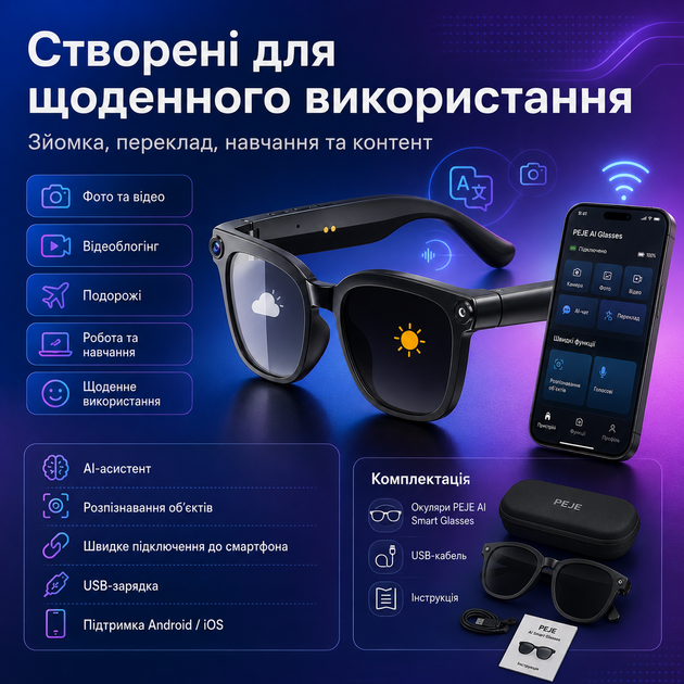 Умные очки AI с фотохромными линзами - изображение 3