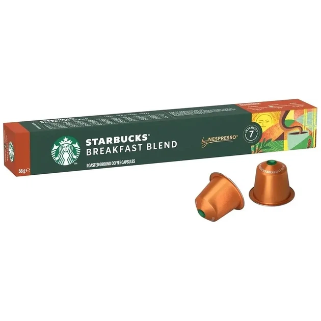 Кофе в капсулах Starbucks by Nespresso Breakfast Blend для Nespresso Original 10 шт, алюминиевые капсулы - Фото 1 Кофе в капсулах Starbucks by Nespresso Breakfast Blend для Nespresso Original 10 шт, алюминиевые капсулы - изображение 1