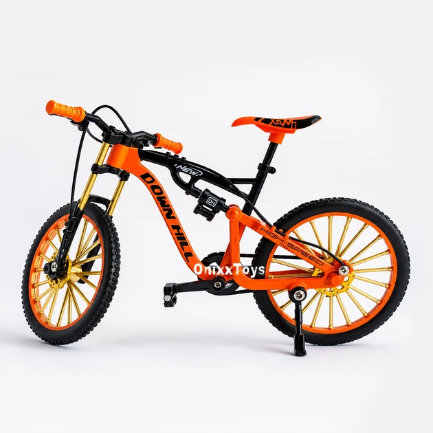 Іграшковий велосипед із гумовими колесами Металевий Фінгербайк MTB — велосипед для трюків і декору, 18 см Orange - зображення 3