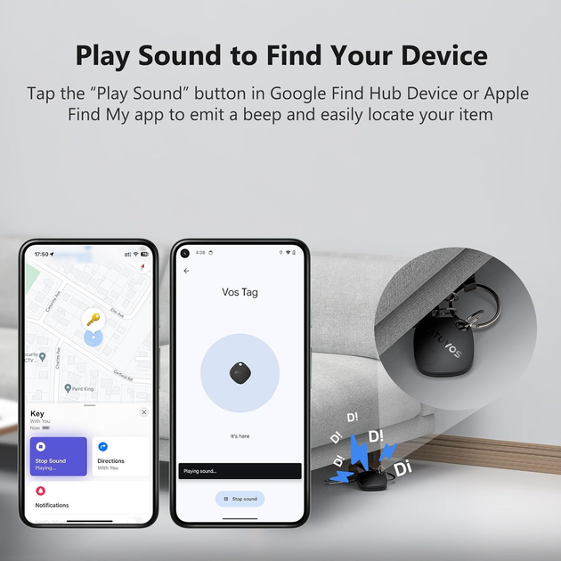 Bluetooth-трекер ATUVOS Air Tracker Tag PRO 4 шт., Apple Find My / Google Find Hub, IP67, CR2032, iOS/Android - Фото 4 Bluetooth-трекер ATUVOS Air Tracker Tag PRO 4 шт., Apple Find My / Google Find Hub, IP67, CR2032, iOS/Android - изображение 4