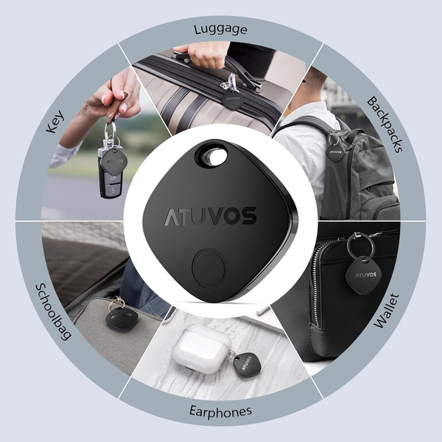Bluetooth-трекер ATUVOS Air Tracker Tag PRO 4 шт., Apple Find My / Google Find Hub, IP67, CR2032, iOS/Android - Фото 8 Bluetooth-трекер ATUVOS Air Tracker Tag PRO 4 шт., Apple Find My / Google Find Hub, IP67, CR2032, iOS/Android - изображение 8