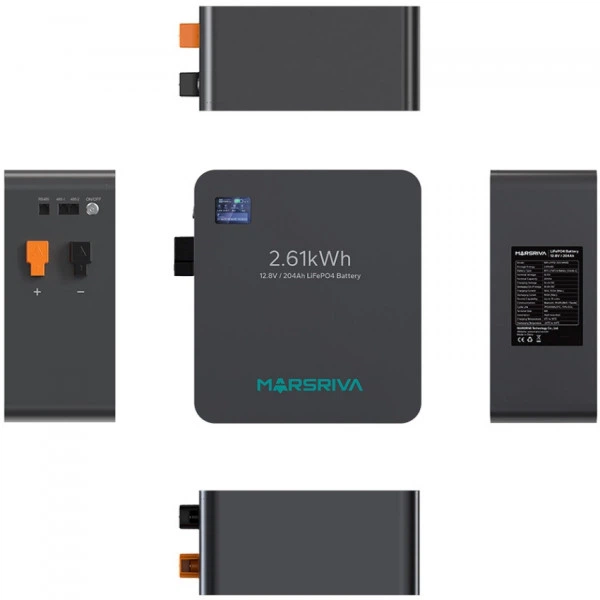 Аккумулятор LiFePO4 Marsriva MR-LFP12-200-WMD 12,8V 204Ah 2,61 кВт·ч для ИБП и резервного питания, настенный - Фото 5 Аккумулятор LiFePO4 Marsriva MR-LFP12-200-WMD 12,8V 204Ah 2,61 кВт·ч для ИБП и резервного питания, настенный - изображение 5