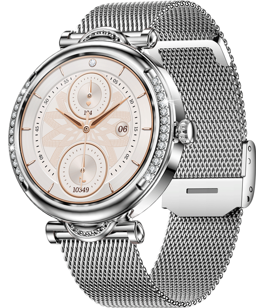 Смарт-часы LEMFO MK20 Silver 1,09″, пульс, давление, SpO₂, IP67, Bluetooth, металлический ремешок, Android/iOS - изображение 3