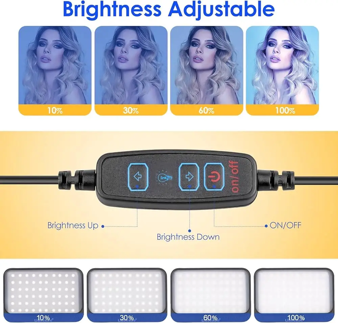 Уцінка Відеосвітло UBeesize (комплект 2 шт): LED панелі з фільтрами, USB живлення, для стрімінгу та YouTube - Фото 7 Уцінка Відеосвітло UBeesize (комплект 2 шт): LED панелі з фільтрами, USB живлення, для стрімінгу та YouTube - зображення 7