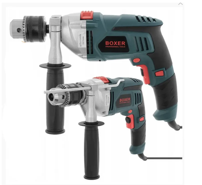 Ударная сетевая дрель BOXER SR-052 мощностью 1650 Вт с двухскоростным режимом, зубчатым патроном, дополнительной рукояткой и ограничителем глубины - изображение 5
