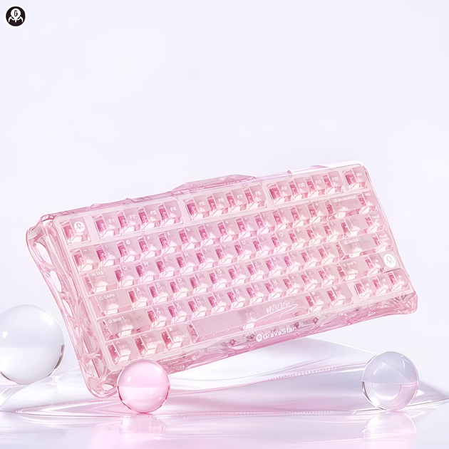Клавіатура GravaStar Mercury K1 Lite із комбінованим підключенням - Crystal Rose - зображення 2
