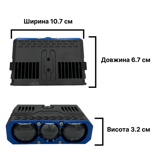 LED фари Bi-LED 210W ближнє дальнє світло, чітка СТГ, магнітна шторка, лазерне дальнє світло, туманки Sanvi S-301 (2 шт) - Фото 2 LED фари Bi-LED 210W ближнє дальнє світло, чітка СТГ, магнітна шторка, лазерне дальнє світло, туманки Sanvi S-301 (2 шт) - зображення 2