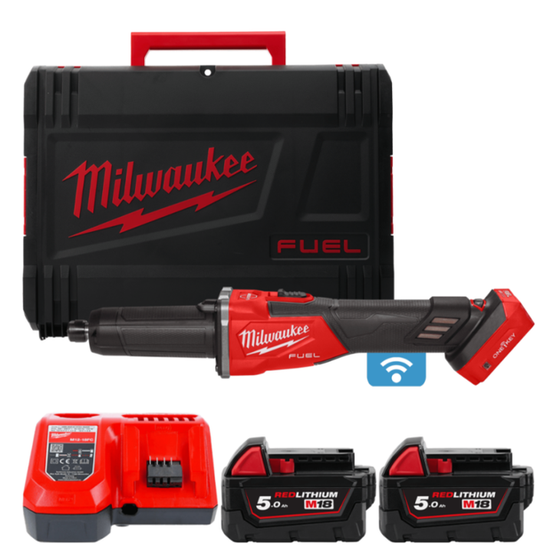 Шлифмашина прямая аккумуляторная бесщеточная MILWAUKEE, M18 FDGROVB-502X (зарядное устройство M12-18 FC, 2 аккумулятора М18 В5 - Фото 1 Шлифмашина прямая аккумуляторная бесщеточная MILWAUKEE, M18 FDGROVB-502X (зарядное устройство M12-18 FC, 2 аккумулятора М18 В5 - изображение 1