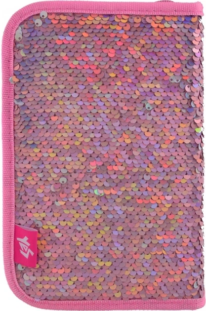 Пенал Yes Sequins твердий одинарний без клапана 1 відділення Рожевий (532421) - изображение 2