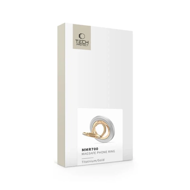 Кольцо-держатель Tech-Protect MMR700 Lamano Magnetic Phone Ring Titanium/Gold with MagSafe (5906302353095) - изображение 8