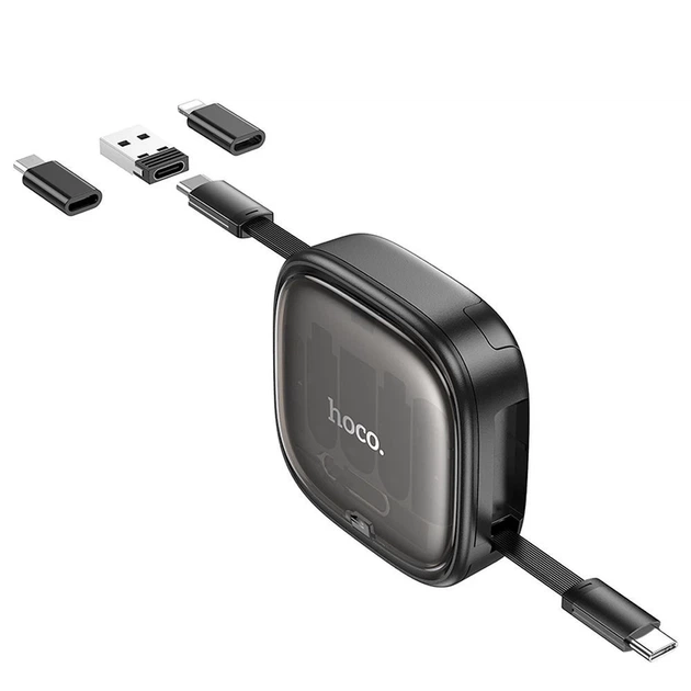 Кабель Hoco U140 All-in-one PD 3A 60W 0.95 m зі змінними наконечниками Black (6942007642064) - Фото 2 Кабель Hoco U140 All-in-one PD 3A 60W 0.95 m зі змінними наконечниками Black (6942007642064) - зображення 2