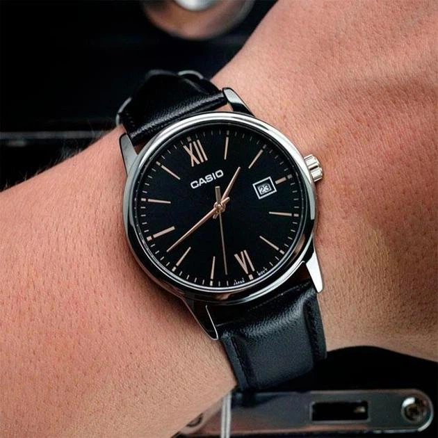 Мужские часы Casio MTP-V002L-1B3 черные 30 м - Фото 3 Мужские часы Casio MTP-V002L-1B3 черные 30 м - изображение 3