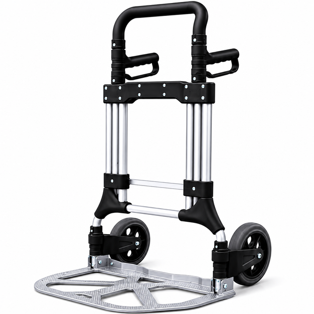Складная грузовая тележка Helper HP - 1202 60 × 65 × 128 см для покупок груза багажа двухколесная транспортная ручная тележка с телескопической ручкой тачка тележка для перевозки грузов алюминиевая - изображение 2