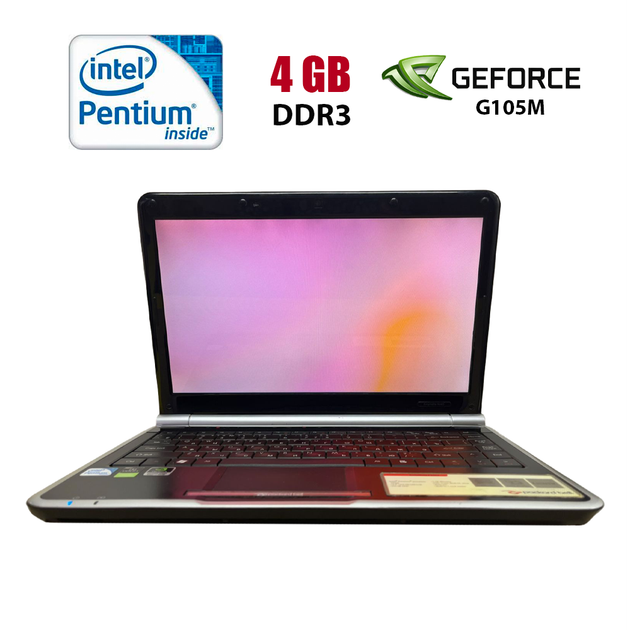 Ноутбук Б-клас Packard Bell NJ65 / 14" (1366x768) TN / Pentium Dual Core T4300 (2 (2) ядер по 2.1 - 2.1 GHz) / 4 GB DDR3 / 320 GB HDD / nVidia GeForce G105M, 512 MB GDDR3, 64-bit / WebCam б/в - Фото 1 Ноутбук Б-клас Packard Bell NJ65 / 14" (1366x768) TN / Pentium Dual Core T4300 (2 (2) ядер по 2.1 - 2.1 GHz) / 4 GB DDR3 / 320 GB HDD / nVidia GeForce G105M, 512 MB GDDR3, 64-bit / WebCam б/в - зображення 1