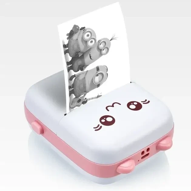 Портативный Розовий мини принтер 1 рулон Mini Printer термопринтер карманный детский принтер термо принтер - Фото 3 Портативный Розовий мини принтер 1 рулон Mini Printer термопринтер карманный детский принтер термо принтер - изображение 3
