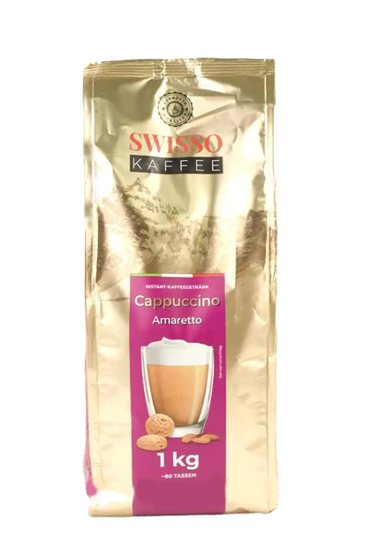 Капучино Swisso Kaffee Cappuccino AMARETTO 1кг - Фото 1 Капучино Swisso Kaffee Cappuccino AMARETTO 1кг - изображение 1