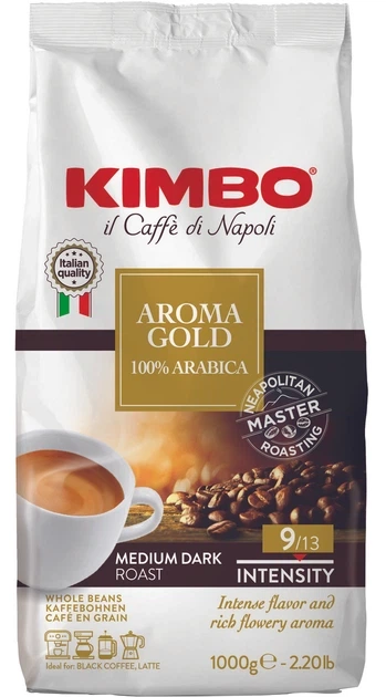 Кава в зернах KIMBO AROMA GOLD 100% - Фото 1 Кава в зернах KIMBO AROMA GOLD 100% - изображение 1