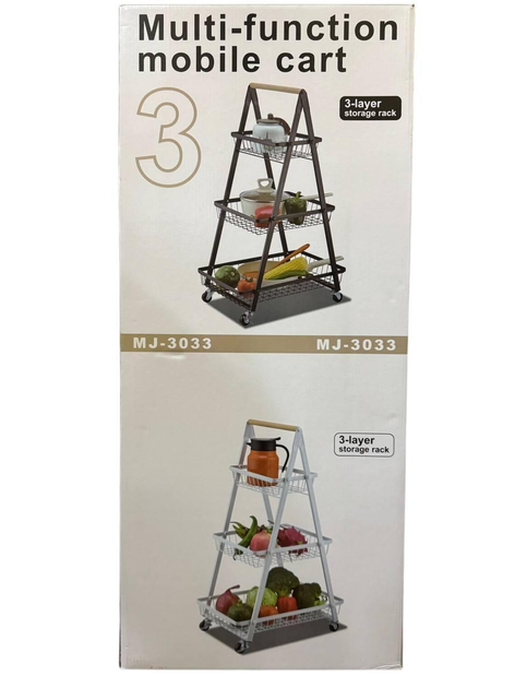 Трехуровневая Корзинка-Тележка на колесиках (Multi-function mobile cart 3-layer) - изображение 5
