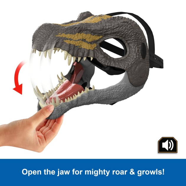 Маска Динозавра Спінозавр Світ Юрського періоду зі звуком Jurassic World Spinosaurus Dinosaur Mask Mattel (JCG28) - Фото 6 Маска Динозавра Спінозавр Світ Юрського періоду зі звуком Jurassic World Spinosaurus Dinosaur Mask Mattel (JCG28) - зображення 6