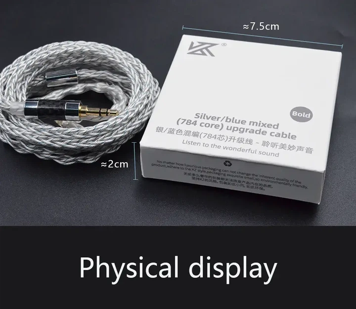 KZ Silver&Blue Cable – 8-жильний Hi-Fi кабель для навушників із посрібленої міді для аудіофілів - изображение 8