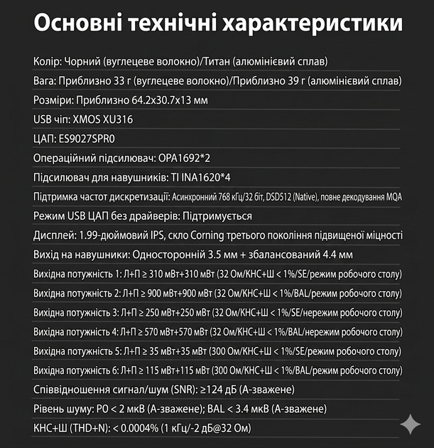ЦАП із підсилювачем для навушників FiiO QX13 Titanium Gold ES9027PRO XMOS XU316 900mW 4.4 Balanced Hi-Res - зображення 10