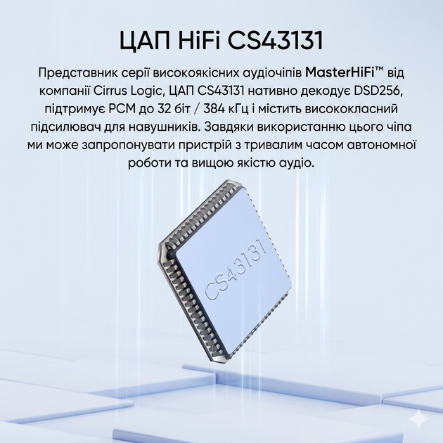 Аудіоплеєр HiBy R1 — Компактний Hi-Res аудіоплеєр з ЦАП CS43131, Bluetooth 5.1, LDAC та підтримкою DSD256 - Фото 9 Аудіоплеєр HiBy R1 — Компактний Hi-Res аудіоплеєр з ЦАП CS43131, Bluetooth 5.1, LDAC та підтримкою DSD256 - изображение 9