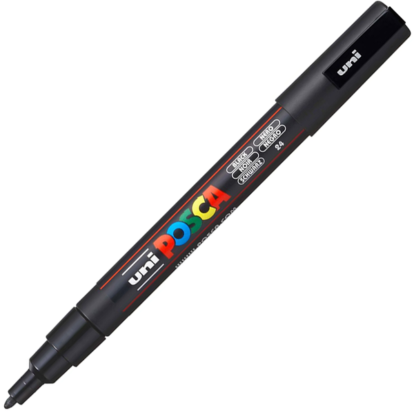 Маркер акриловий Uni Posca PC-3M 0,9-1,3 мм чорний (PC3M99) - Фото 1 Маркер акриловий Uni Posca PC-3M 0,9-1,3 мм чорний (PC3M99) - изображение 1