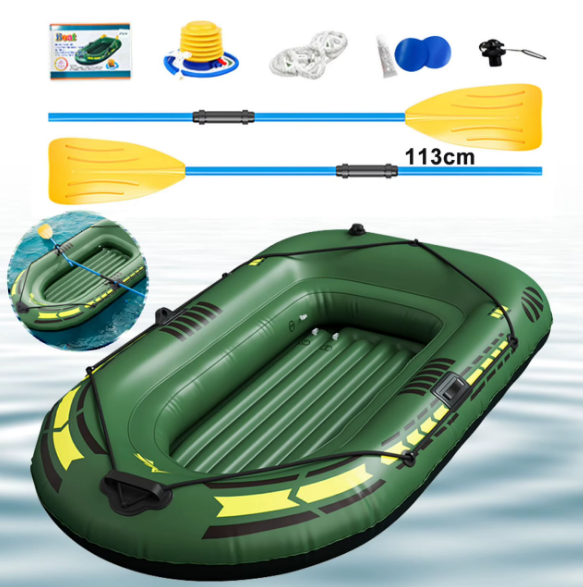 Лодка надувная JR-2200 двухместная + подушка, насос, весла 180х98см, зеленая (M17872) - изображение 8