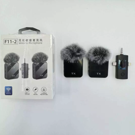 Микрофоны нагрудные (петлички) F11-2 беспроводные с шумоподавлением 3 в 1 Type C, 3.5mm Headphone, Lightning - изображение 2