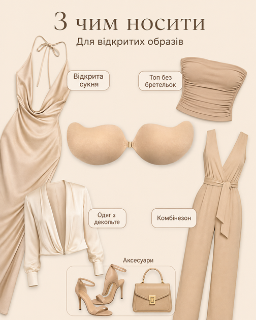 Fly Bra Телесный чашка D - невидимый липкий бюстгальтер без бретелек и спинки для открытого платья - изображение 4