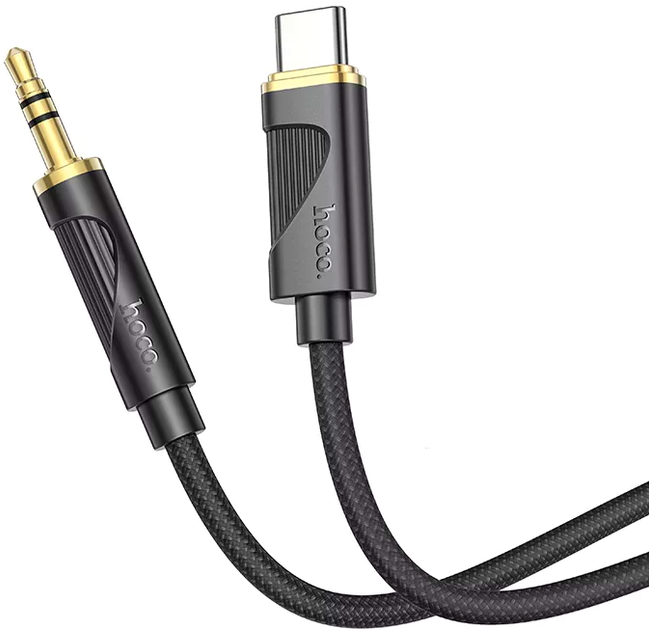 Кабель Aux Lightning 1м чорний Hoco UPA30 IP - Фото 2 Кабель Aux Lightning 1м чорний Hoco UPA30 IP - зображення 2