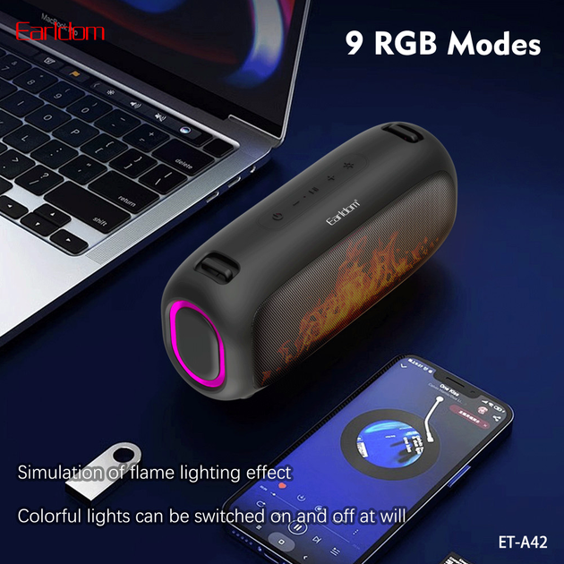 Портативная колонка Earldom ET-A42 мощность 5 Вт USB Bluetooth черная для прослушивания музыки - изображение 4