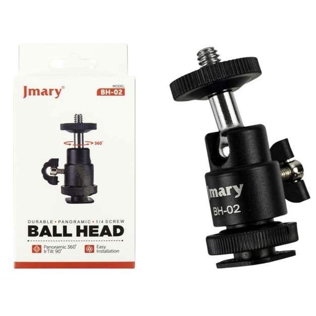 Шарнірне кріплення 360 градусів для LED-лампи фотоапарата камери GoPro Jmary BH-01 чорне - зображення 2