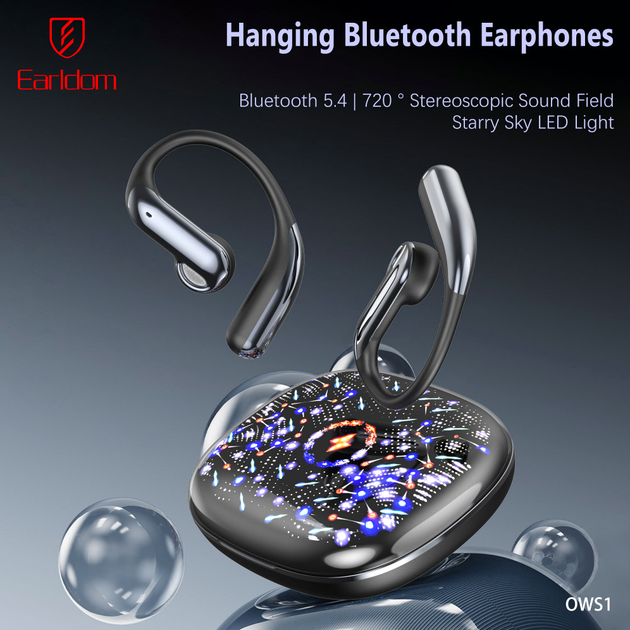 Bluetooth гарнитура TWS Earldom OWS1 беспроводные наушники для аудио - изображение 10