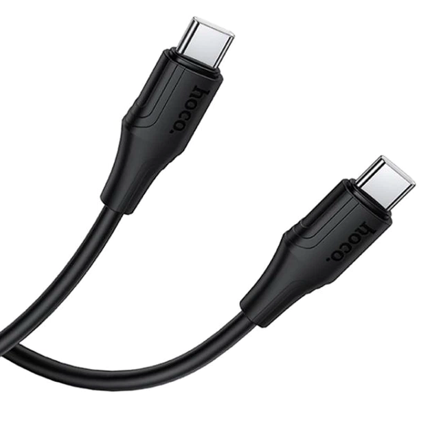Кабель USB C to C 60 W 1m Hoco X124 чорний - Фото 3 Кабель USB C to C 60 W 1m Hoco X124 чорний - зображення 3