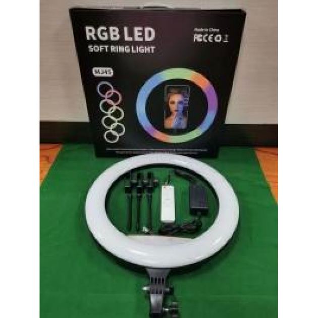 Кільцева лампа RGB LED 45 см з дистанційним пультом 416 світлодіодів MJ-45 - зображення 3