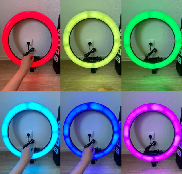 Кільцева лампа RGB LED 36 см 120 світлодіодів USB 5V чорна 3D-36 - зображення 9