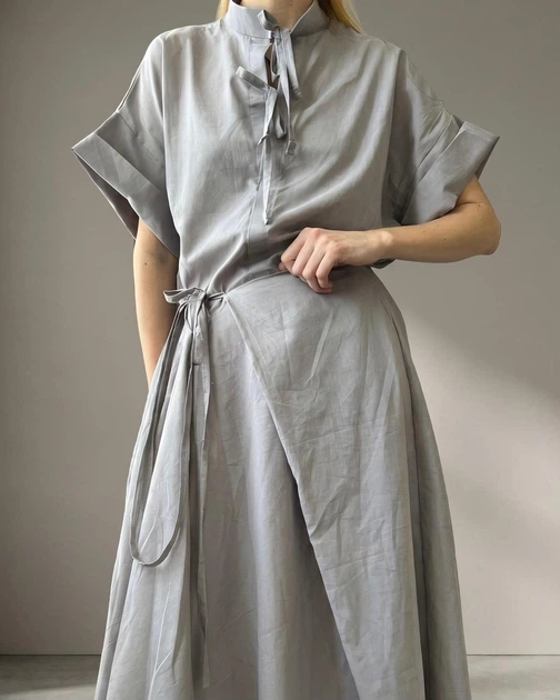 Aсиметрична сукня модель 120 графіт XL - зображення 2