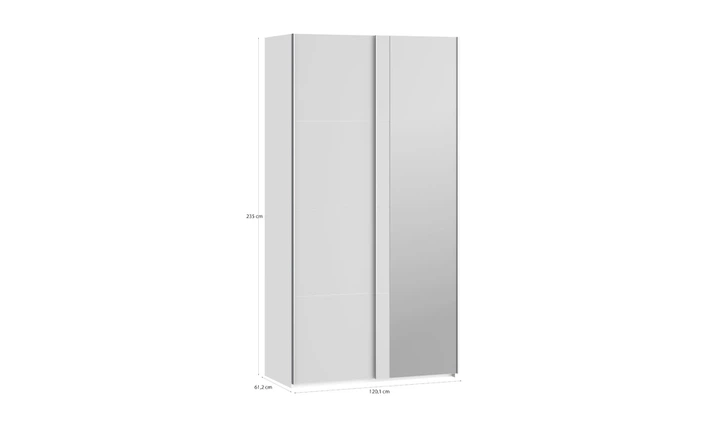 Шкаф-купе 1,2 м 2д Fittio с зеркалом FTIS62462 белый глянец - изображение 3