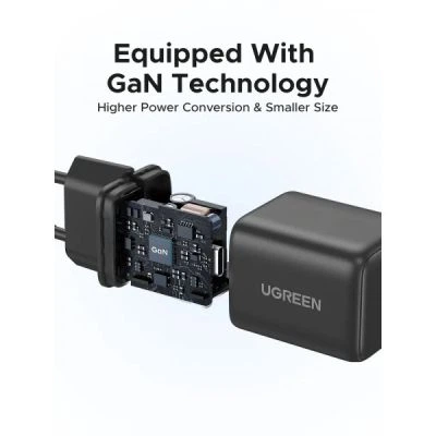 Зарядний пристрій Ugreen USB-C PD20W GaN X512 gray (55528) - Фото 7 Зарядний пристрій Ugreen USB-C PD20W GaN X512 gray (55528) - зображення 7