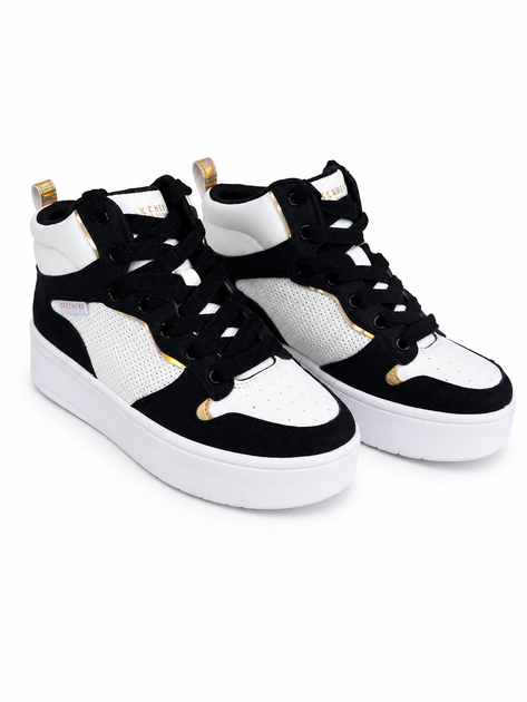 Кроссовки высокие для девочки Skechers Street Court High-Shine Kicks бело-чёрные р. 34 (21,5 см) 6927117888786 - Фото 1 Кроссовки высокие для девочки Skechers Street Court High-Shine Kicks бело-чёрные р. 34 (21,5 см) 6927117888786 - изображение 1