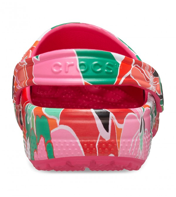 Дитячі крокси Crocs kids Classic Woodcut Floral Clog Dragon Fruit (34/35, малиновий) - Фото 5 Дитячі крокси Crocs kids Classic Woodcut Floral Clog Dragon Fruit (34/35, малиновий) - изображение 5
