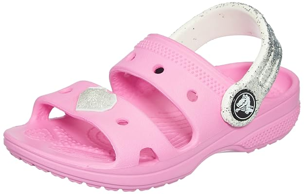 Дитячі крокси сандалії для дівчинки Crocs Classic Glitter Sandal Pink (25/26, рожевий) - Фото 3 Дитячі крокси сандалії для дівчинки Crocs Classic Glitter Sandal Pink (25/26, рожевий) - изображение 3
