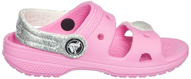 Дитячі крокси сандалії для дівчинки Crocs Classic Glitter Sandal Pink (25/26, рожевий) - Фото 4 Дитячі крокси сандалії для дівчинки Crocs Classic Glitter Sandal Pink (25/26, рожевий) - изображение 4