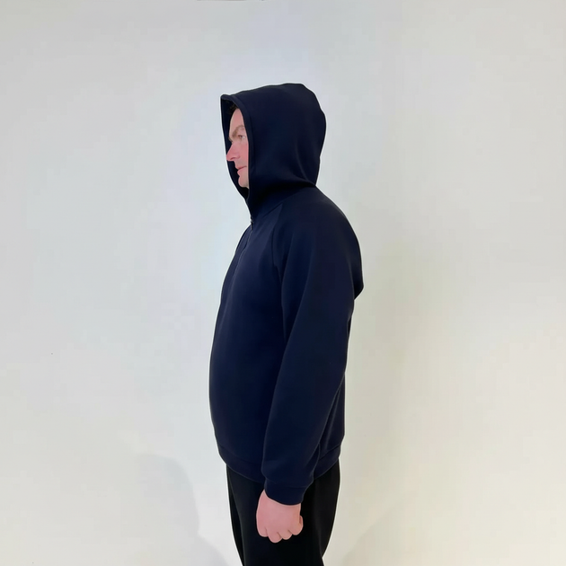 Худі чоловіче з каптуром трикотаж т. синій, 2XL-3XL - зображення 10