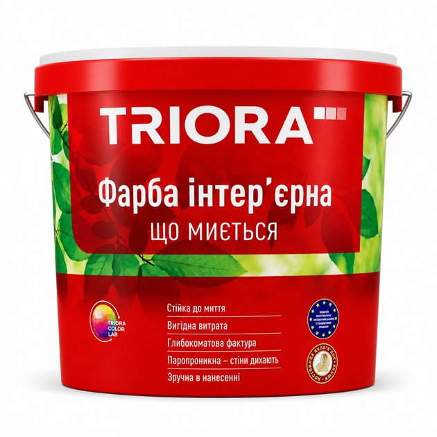Краска интерьерная моющаяся TRIORA матовая 3.5 кг - Фото 1 Краска интерьерная моющаяся TRIORA матовая 3.5 кг - изображение 1