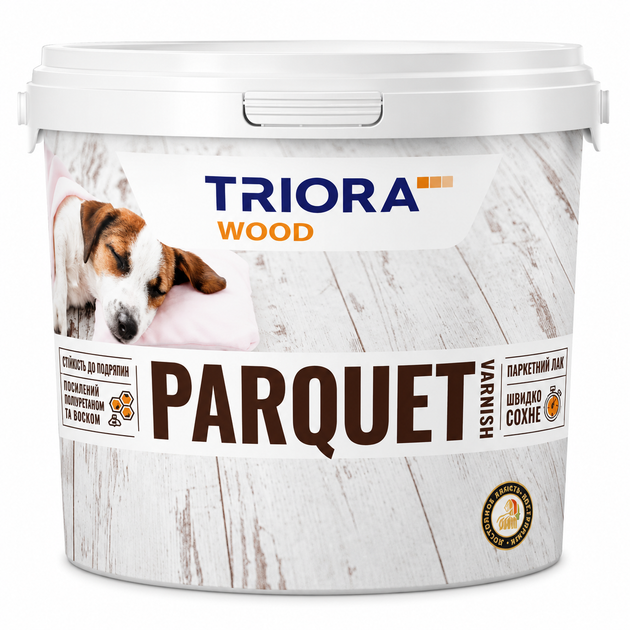 Лак паркетный водный TRIORA Parquet Varnish глянцевый 0.75 л - Фото 1 Лак паркетный водный TRIORA Parquet Varnish глянцевый 0.75 л - изображение 1