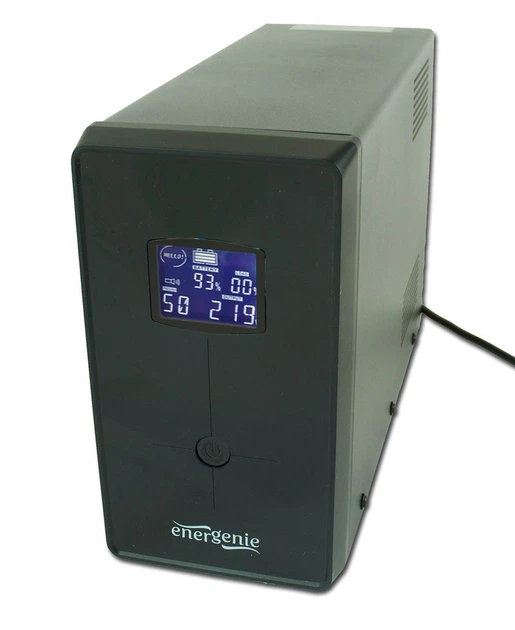 Джерело безперебійного живлення EnerGenie EG-UPS-034, LCD дисплей, USB порт, 1500 VA, чорний колір - Фото 1 Джерело безперебійного живлення EnerGenie EG-UPS-034, LCD дисплей, USB порт, 1500 VA, чорний колір - изображение 1
